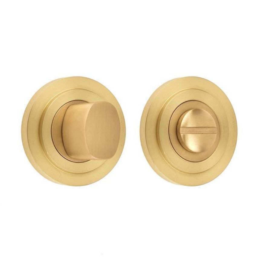 Burlington Square Turn and Release with Stepped Rose- Satin Brass- BUR81SB BUR52SB