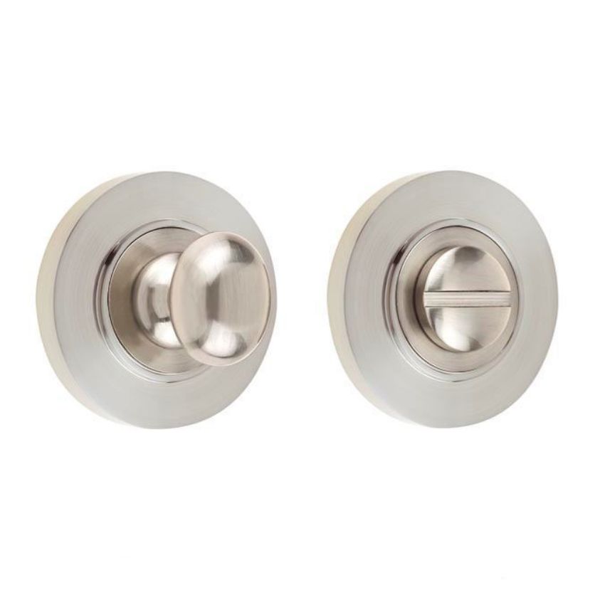 Burlington Turn and Release with Plain Rose- Satin Nickel- BUR80SN BUR50SN