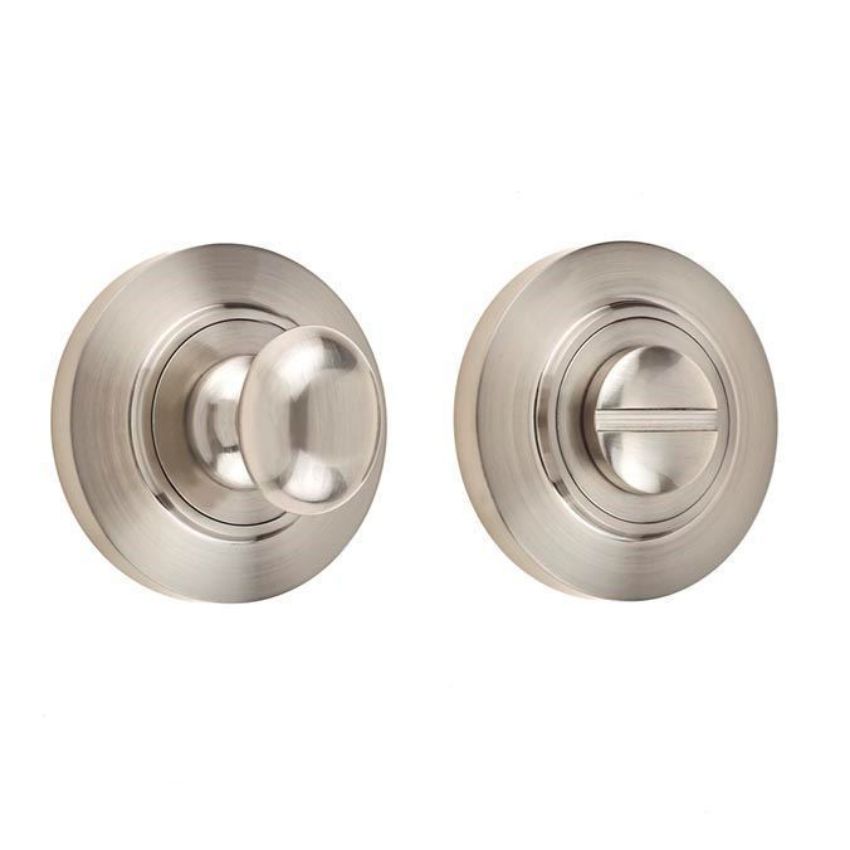 Burlington Turn and Release with Chamfered Rose- Satin Nickel- BUR80SN BUR51SN 