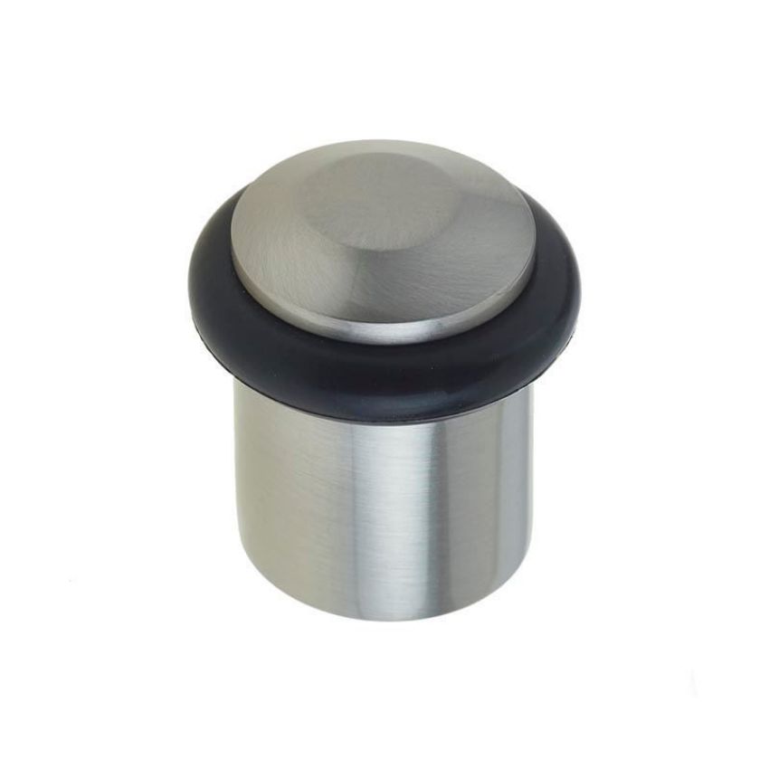 Chamfered Floor Mounted Door Stop- Satin Nickel - BUR961SN