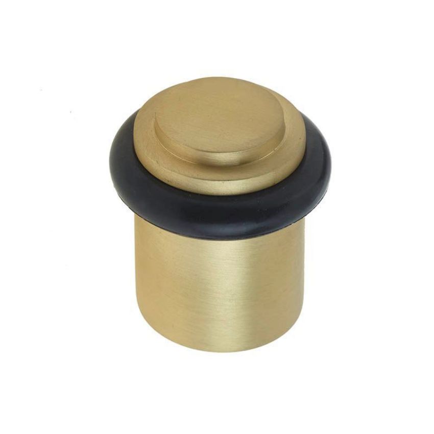 Stepped Floor Mounted Door Stop- Satin Brass - BUR962SB