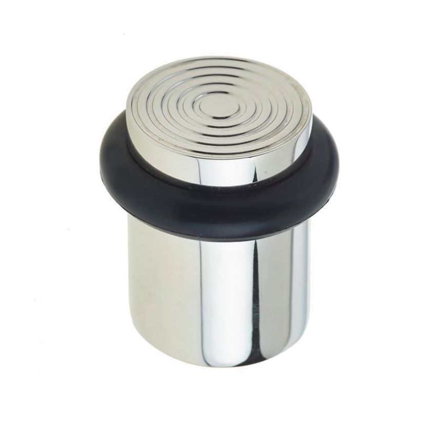 Reeded Floor Mounted Door Stop- Polished Nickel - BUR963PN