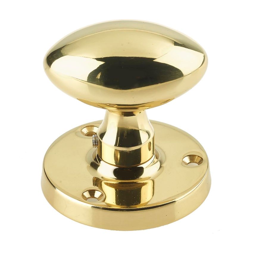 Jedo Oval Mortice Knob- Polished Brass- JV34PB