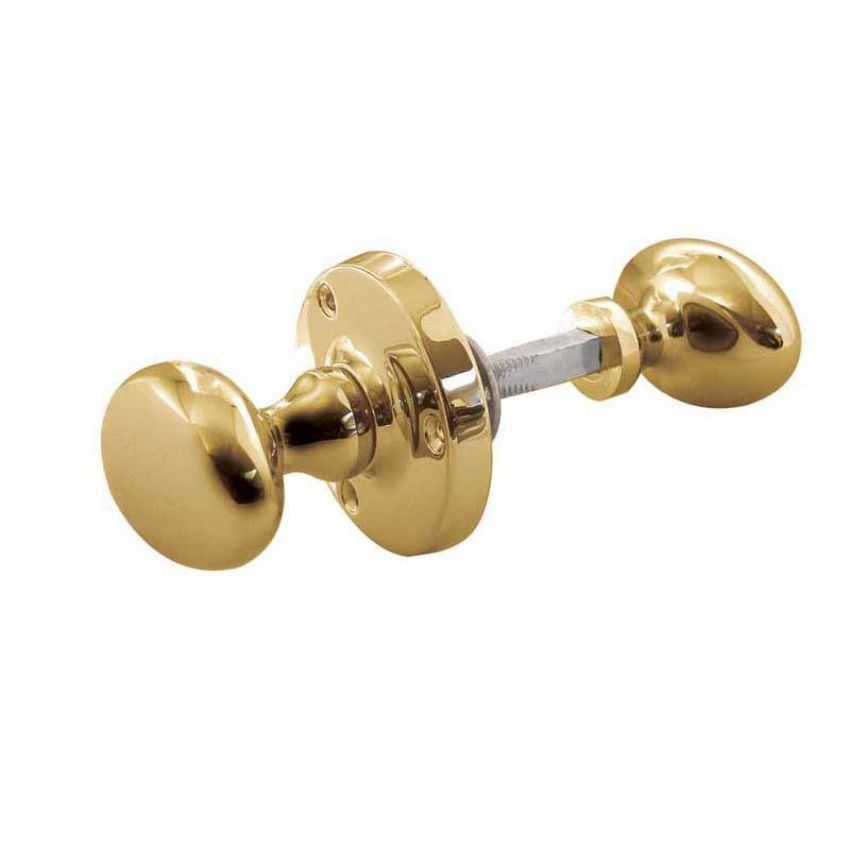 Oval Rim Mortice Door Knobs -Polished Brass- JV34RPB 