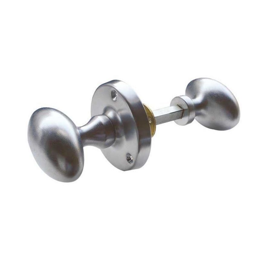 Oval Rim Mortice Door Knobs -Satin Chrome- JV34RSC 