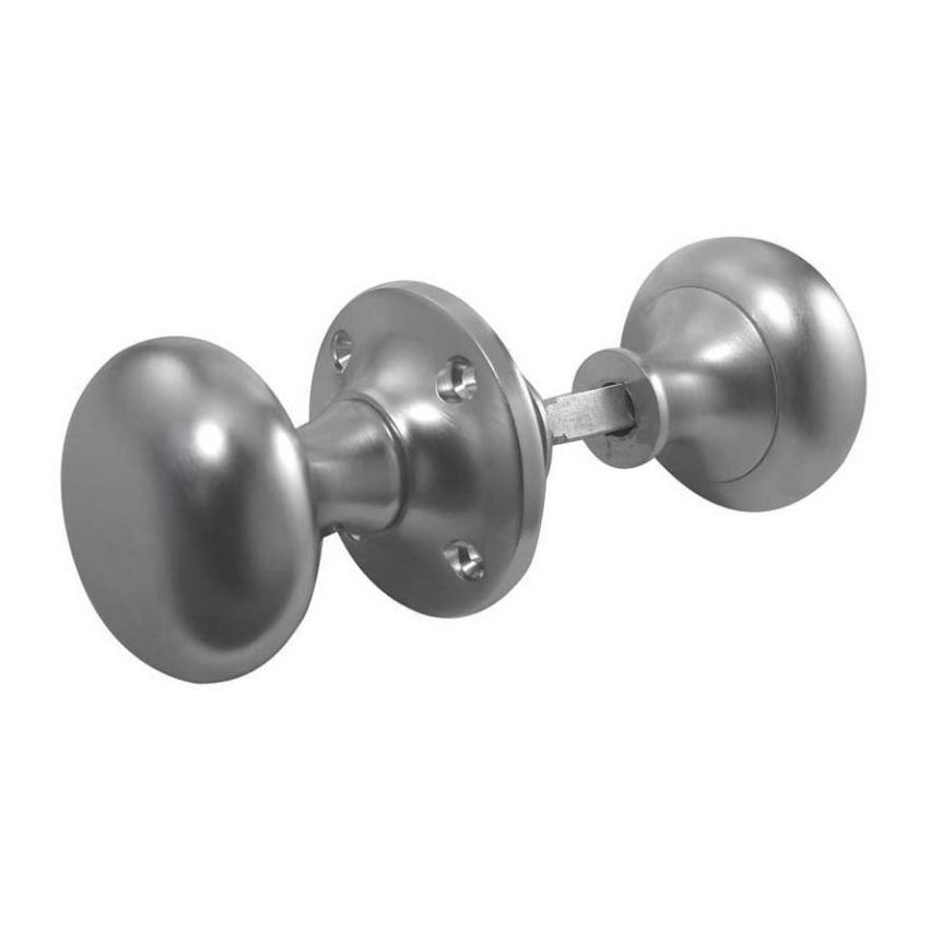 Mushroom Rim Mortice Door Knobs -Satin Chrome- JV176ASC 