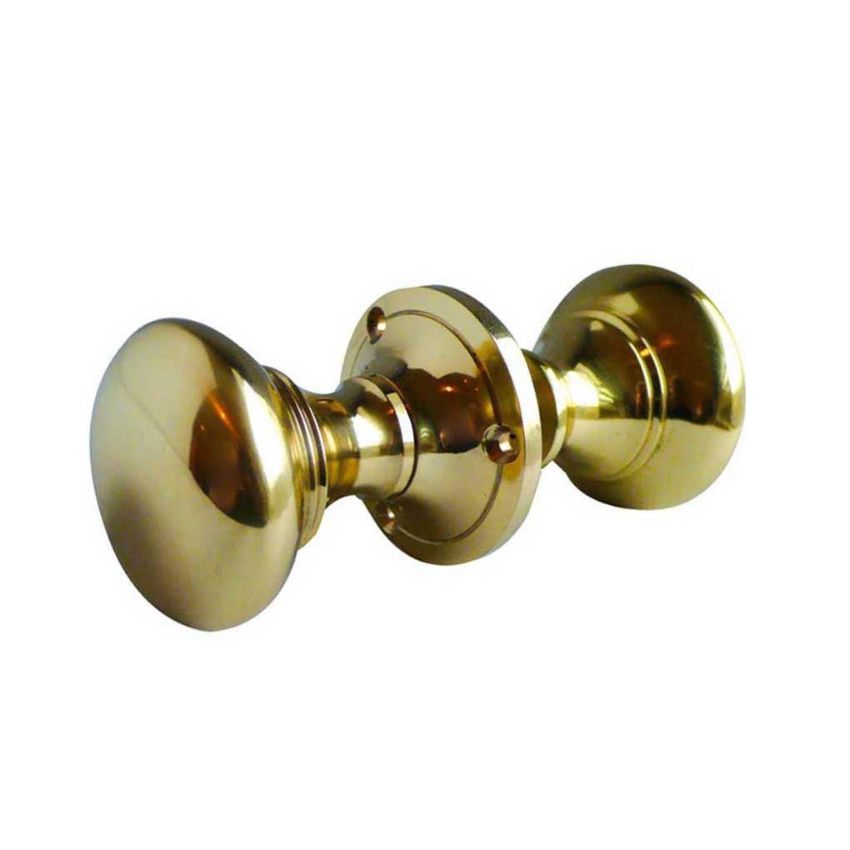 Contract Rim Mortice Door Knobs - Polished Brass - JV177PB