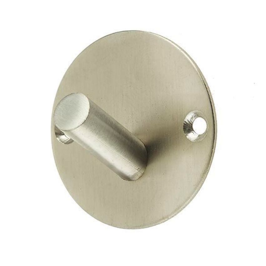 Jedo Round Satin Stainless Steel Single Robe Hook - JSS902ASSS