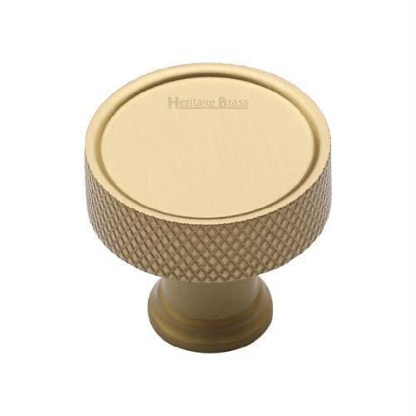 Florence Knurled Design Cabinet Knob in Satin Brass Finish - C4548-SB