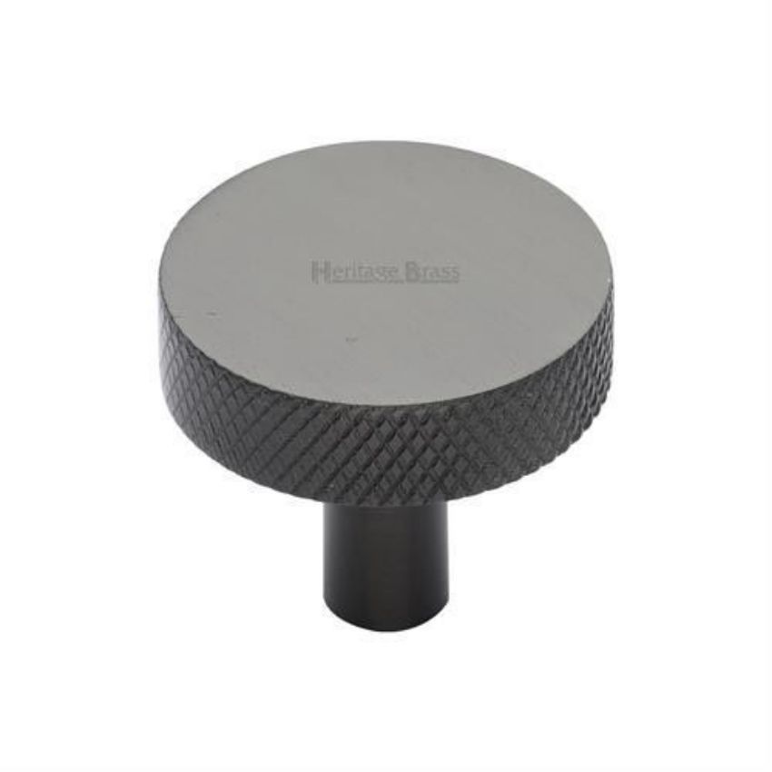 Disc Knurled Design Cabinet Knob in Matt Bronze Finish - C3884-MB