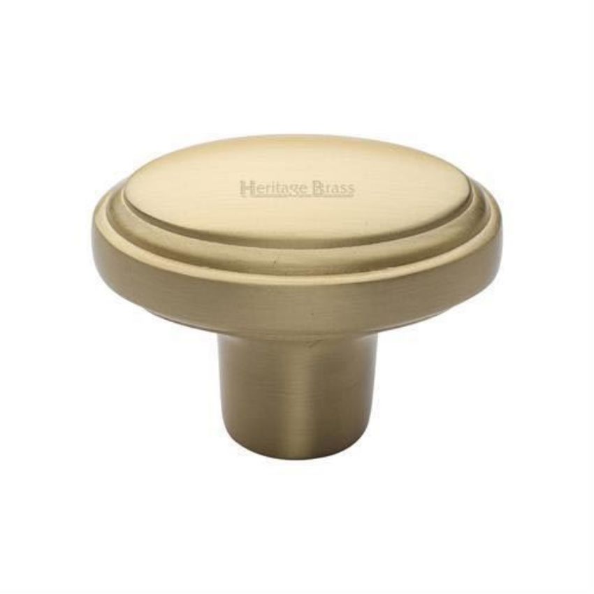 Stepped Oval Cabinet Knob in Satin Brass Finish - C3975 41-SB