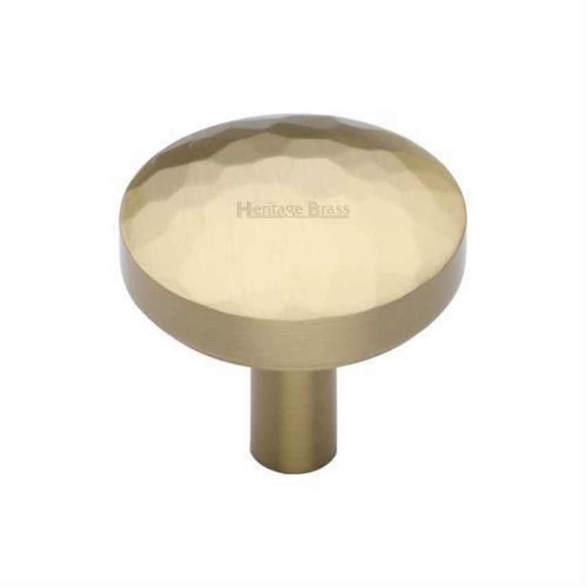 Hammered Cabinet Knob in Satin Brass Finish - C3877-SB