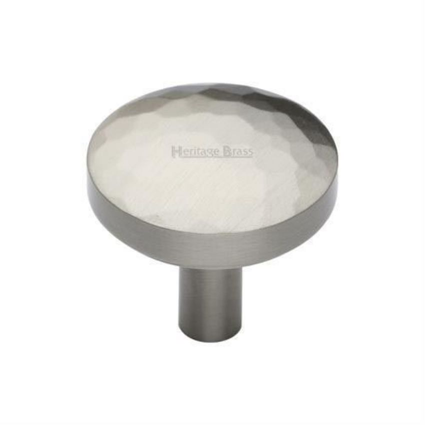 Hammered Cabinet Knob in Satin Nickel Finish - C3877-SN