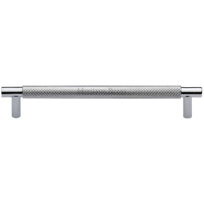 Partial Knurled Cabinet Pull Handle in Polished Chrome Finish - V4461-PC