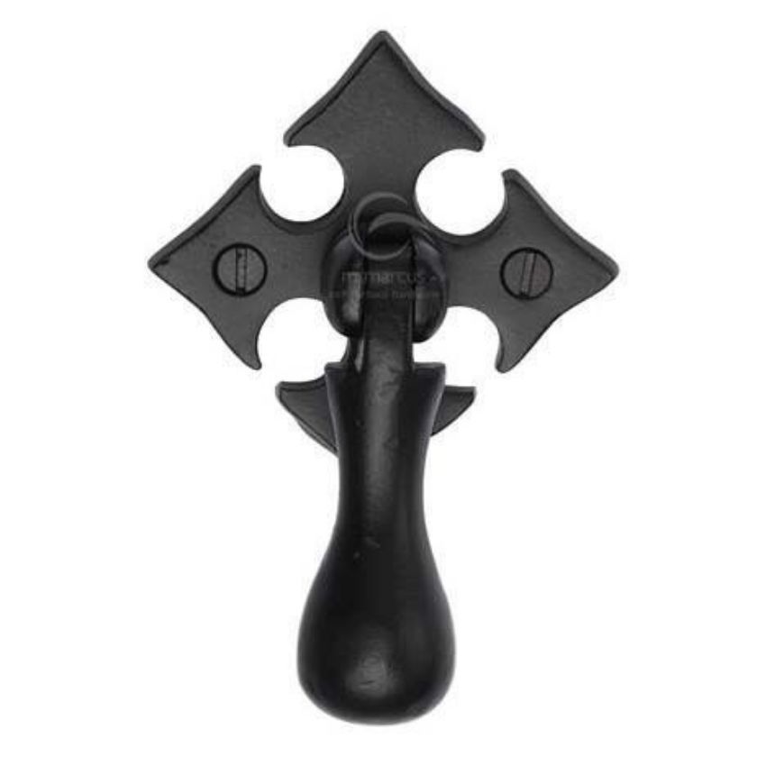 Matt Black Iron Fleur-De-Lys Cabinet Drop Pull - FB6261