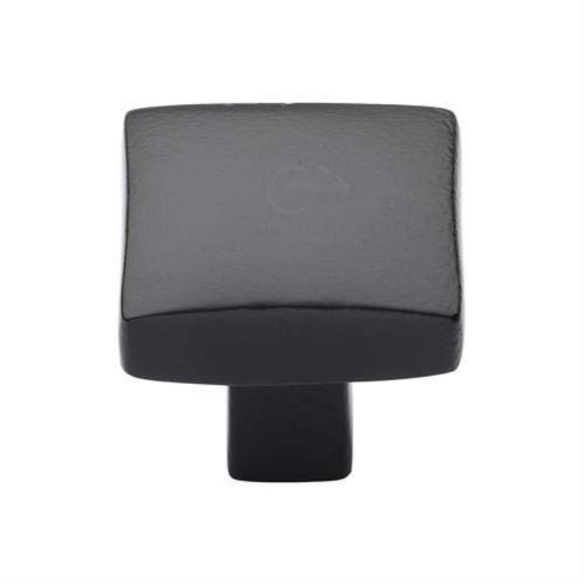 Matt Black Iron Square Convex Cabinet Knob - FB3678