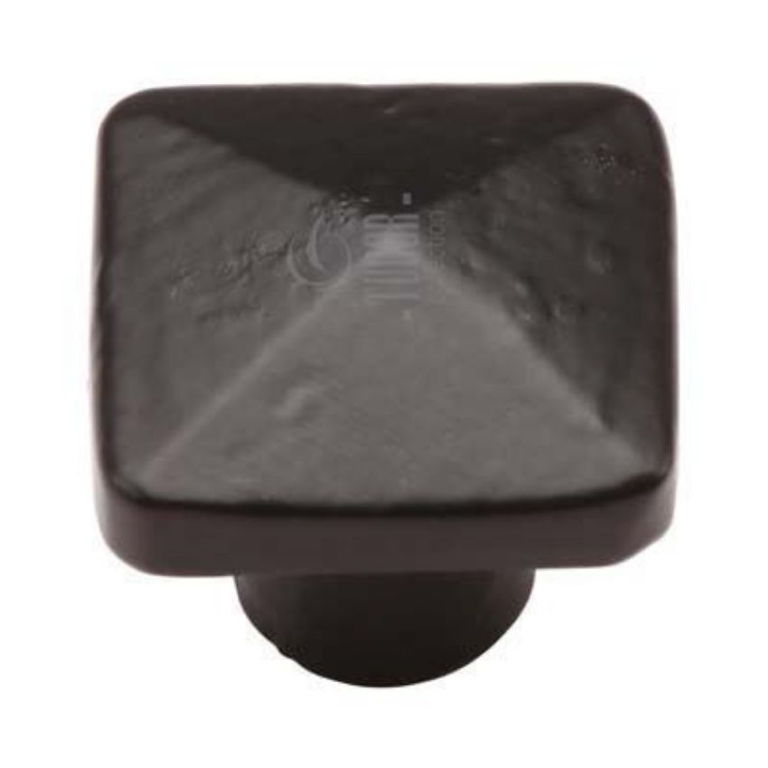 Matt Black Iron Square Pyramid Cabinet Knob - FB390 