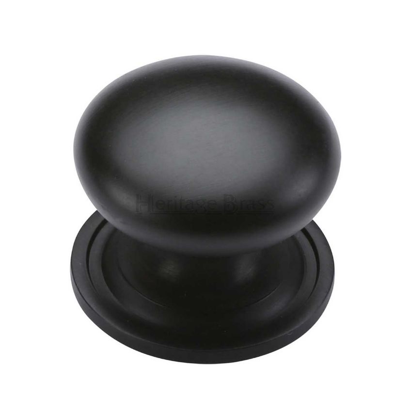 Round Design Cabinet Knob in Black Finish - C2240-BKMT