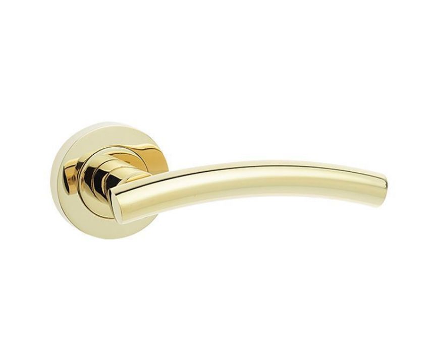 Jedo Curve Door Handle- Polished Brass- JV520PVD