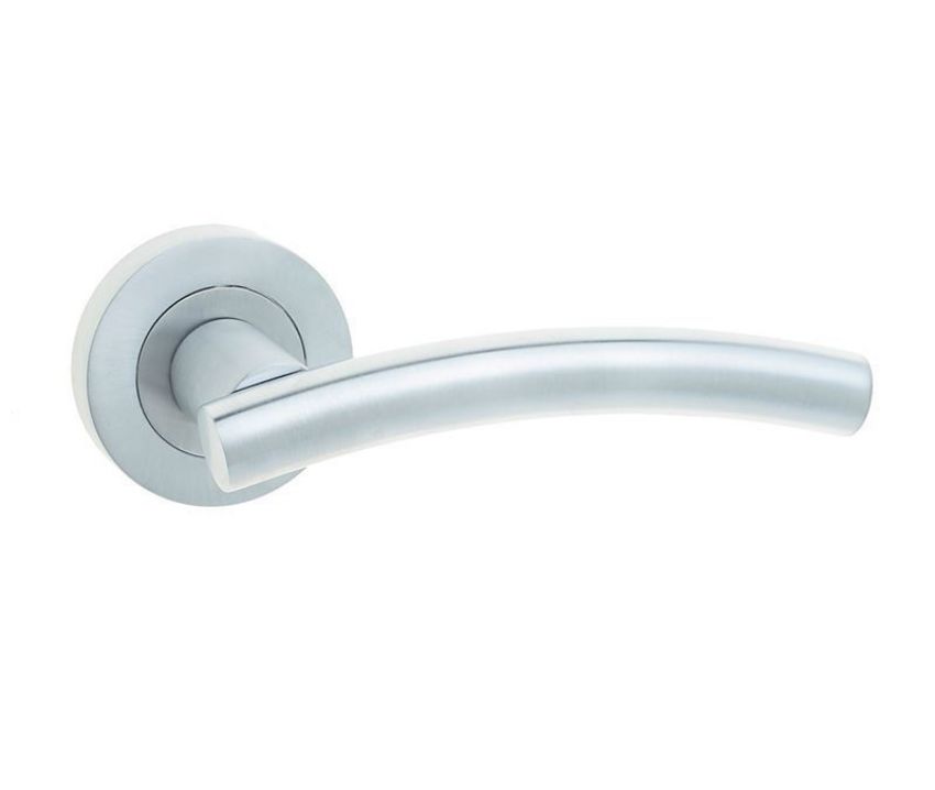 Jedo Curve Door Handle- Satin Chrome- JV520SC