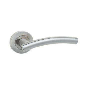 Jedo Curve Door Handle- Satin Nickel- JV520SN