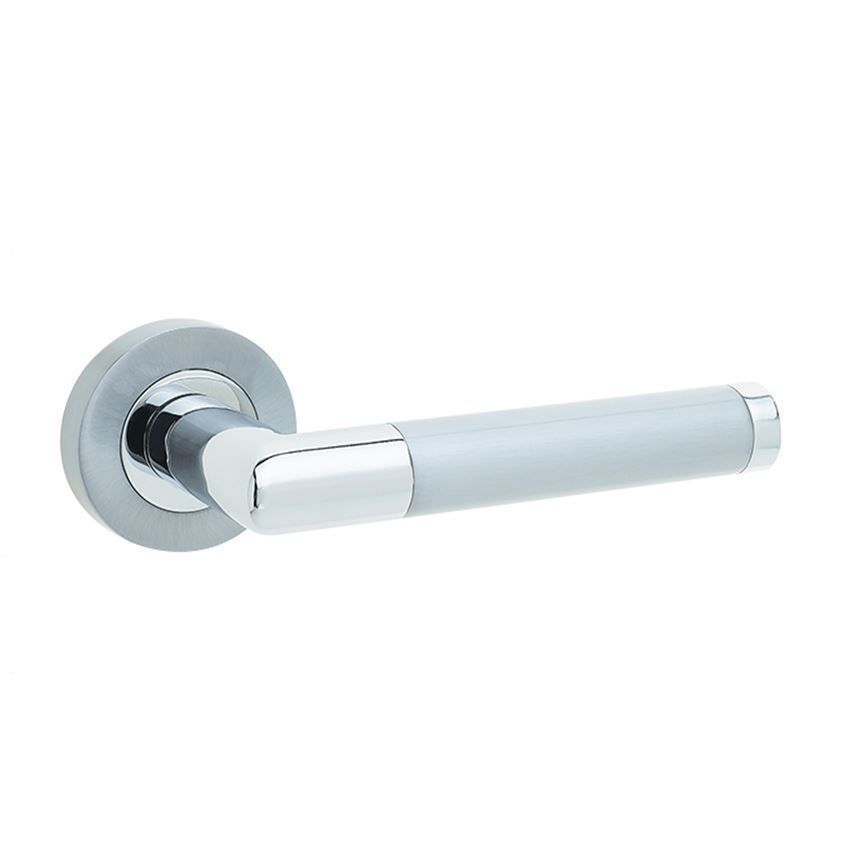 Jedo Mitred Door Handle- Polished Chrome/Satin Chrome- JV435PCSC