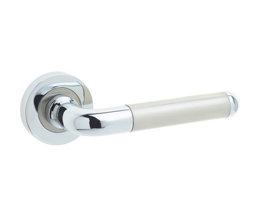 Jedo Olivia Door Handle- Polished Chrome/Satin Nickel- JV466PCSN