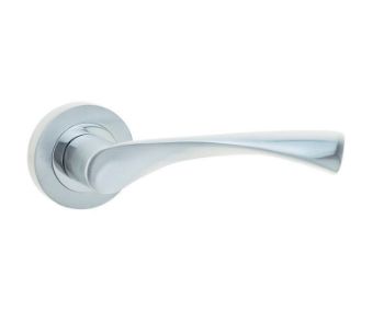 Jedo Twirl Door Handle- Polished Chrome/Satin Chrome- JV504PCSC