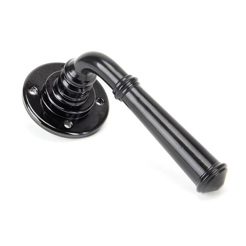 Regency Lever on Rose in Black finish - 92056