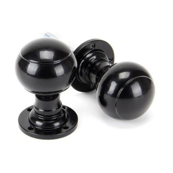 Regency Mortice/Rim Door Knob Set in Black - 92068