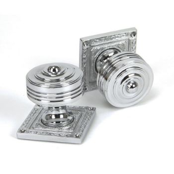 Tewkesbury Square Mortice Knob Set in Polished Chrome - 90292