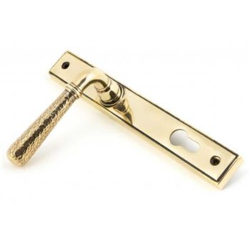 Aged Brass Hammered Newbury Slimline Sprung Lever Espag. Lock Set- 45498