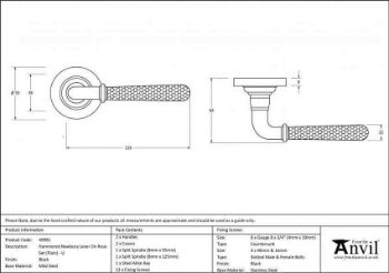 Black Hammered Newbury Lever on a Plain Rose - Unsprung - 49981