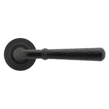 Matt Black Hammered Newbury Lever on a Beehive Rose - 45653