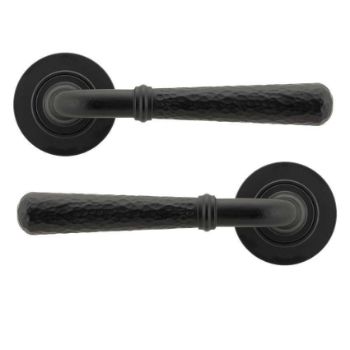 Matt Black Hammered Newbury Lever on a Plain Rose - Unsprung - 49985