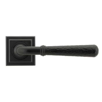 Matt Black Hammered Newbury Lever on a Square Rose - 45654 