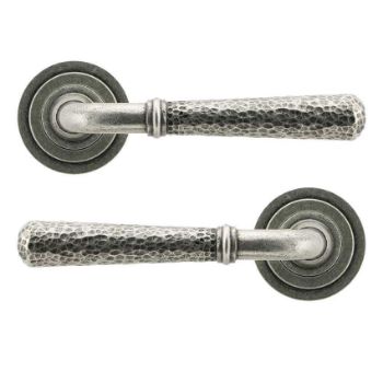 Pewter Hammered Newbury Lever on a Plain Rose - Unsprung - 49990 