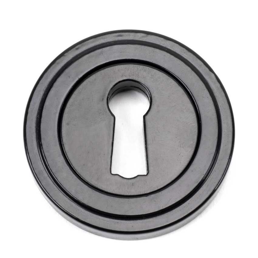 Black Round Art Deco Escutcheon - 45696