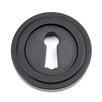 Matt Black Round Art Deco Escutcheon - 49537 