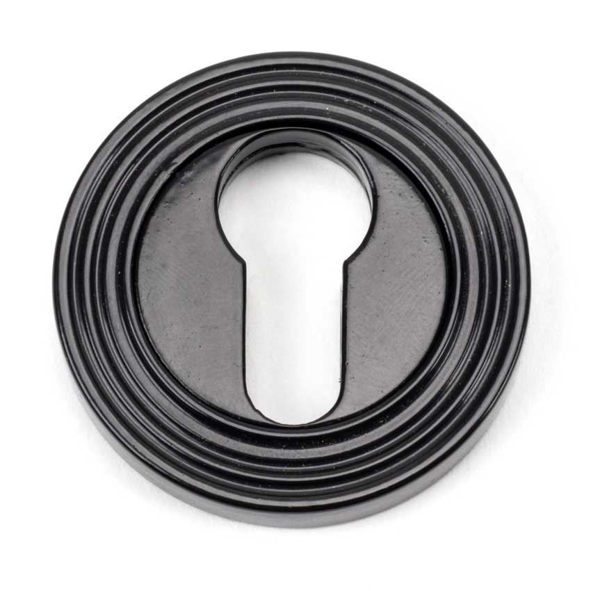 Black Round Beehive Euro Profile Escutcheon - From the Anvil - 45721