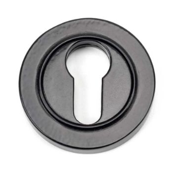 Black Round Plain Euro Profile Escutcheon - From the Anvil - 45719