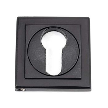 Matt Black Square Euro Profile Escutcheon - From the Anvil - 49543 