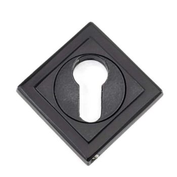 Matt Black Square Euro Profile Escutcheon - From the Anvil - 49543 