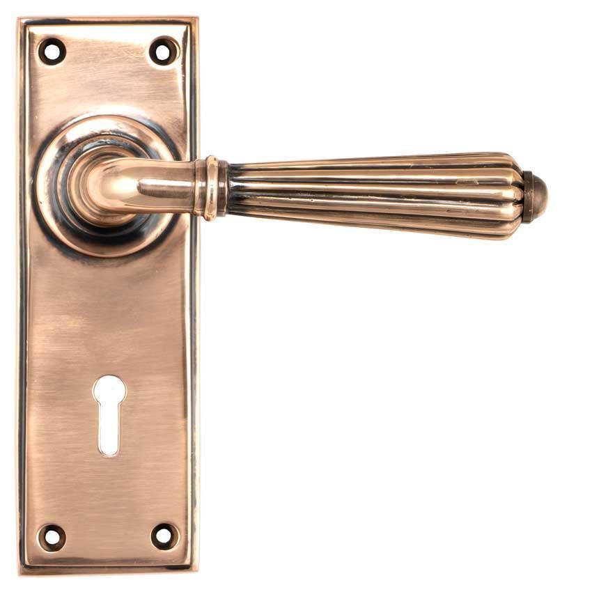 Hinton Lock Handle in Polished Bronze - 45334 