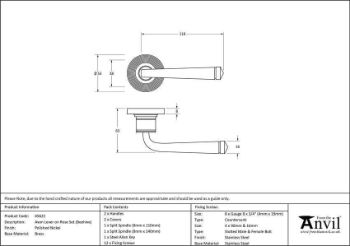 Avon Lever on a Beehive Rose in Polished Nickel (Unsprung) - 49955