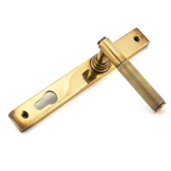 Brompton Slimline Sprung Lever Espag Lock Set - Aged Brass - 45499