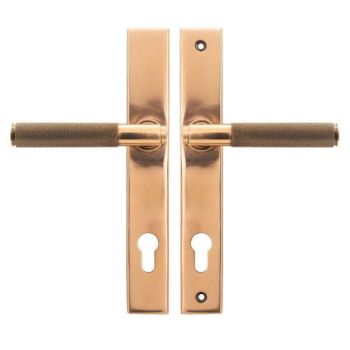 Brompton Slimline Sprung Lever Espag Lock Set - Polished Bronze - 45776