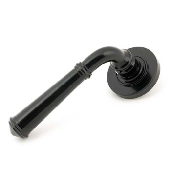 Regency Lever on a Plain Rose in Black finish - 45635