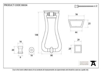 Black Slimline Art Deco Door Knocker - 90034