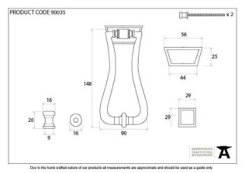 Pewter Slimline Art Deco Door Knocker - 90035